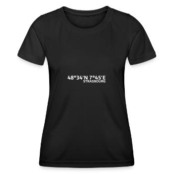 Strasbourg Coordinates - Women's Functional T-Shirt - black - Front - AI Model Female 172 light (172cm)