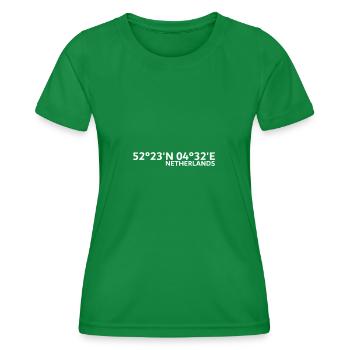Circuit Zandvoort Netherlands Coordinates - Women's Functional T-Shirt - kelly green - Front - AI Model Female 172 dark (172cm)