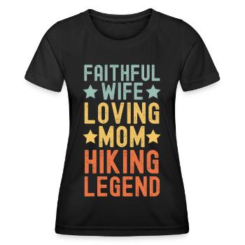 Femme Mère Randonnée Légende Rétro Vintage - T-shirt sport Femme - noir - Devant - AI Model Female 172 light (172cm)