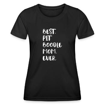 Pit Boodle Mom - Frauen Funktions-T-Shirt - Schwarz - Vorne - AI Model Female 172 light (172cm)