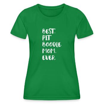 Pit Boodle Mom - Women's Functional T-Shirt - kelly green - Front - AI Model Female 172 dark (172cm)