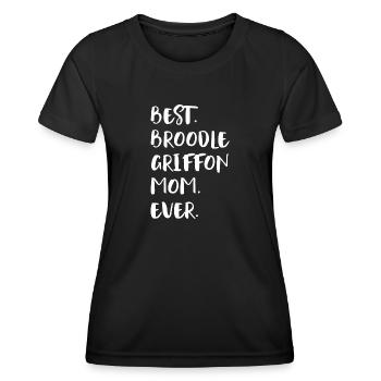 Broodle Griffon Mom - Frauen Funktions-T-Shirt - Schwarz - Vorne - AI Model Female 172 light (172cm)