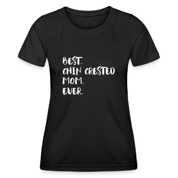 Chin Crested Mom - Women's Functional T-Shirt - black - Front - AI Model Female 172 light (172cm)