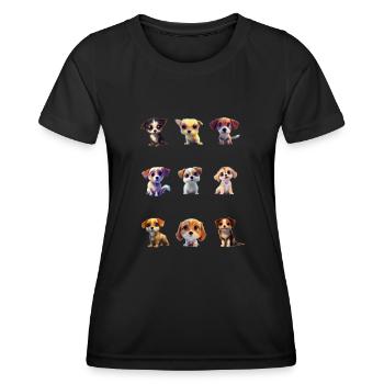 Süße welpen - Frauen Funktions-T-Shirt - Schwarz - Vorne - AI Model Female 172 light (172cm)