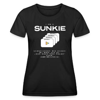 Serien Junkie 2 - Frauen Funktions-T-Shirt - Schwarz - Vorne - AI Model Female 172 light (172cm)