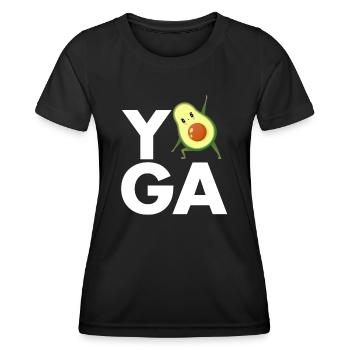 Yoga Avocado Yogi Studio Lehrerin - Frauen Funktions-T-Shirt - Schwarz - Vorne - AI Model Female 172 light (172cm)