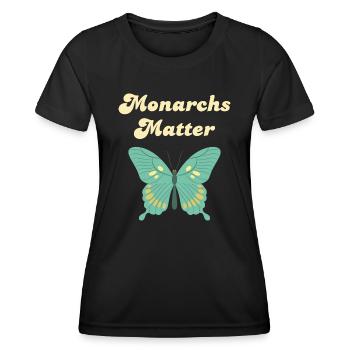 Monarchs Matter Butterfly 60s 70s Rétro - T-shirt sport Femme - noir - Devant - AI Model Female 172 light (172cm)