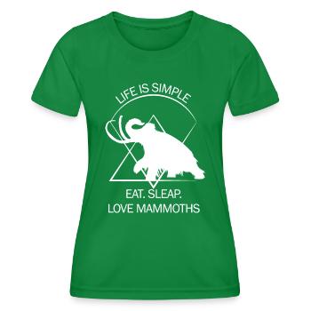 Funny Mammoth Stone Age Ice Age Design Prehistoric - Women's Functional T-Shirt - kelly green - Front - AI Model Female 172 dark (172cm)