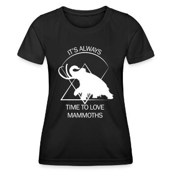 Lustiges Mammut Steinzeit Eiszeit Design Urzeit - Frauen Funktions-T-Shirt - Schwarz - Vorne - AI Model Female 172 light (172cm)