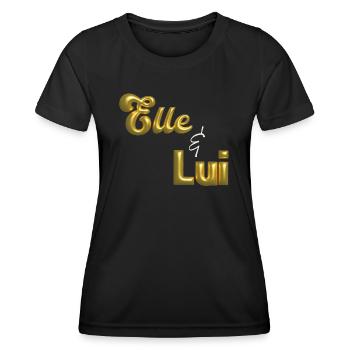 Elle & Lui 3D or - T-shirt sport Femme - noir - Devant - AI Model Female 172 light (172cm)
