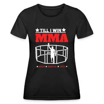 MMA Till I WIN - Frauen Funktions-T-Shirt - Schwarz - Vorne - AI Model Female 172 light (172cm)