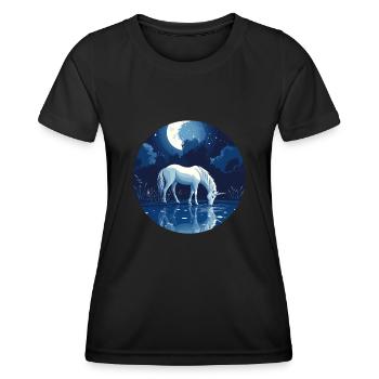 Licorne la nuit - T-shirt sport Femme - noir - Devant - AI Model Female 172 light (172cm)