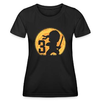 3ème anniversaire Garçon Je suis 3 ninja de trois ans - T-shirt sport Femme - noir - Devant - AI Model Female 172 light (172cm)