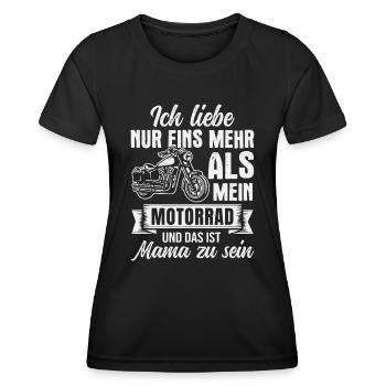 Motorradfahrer Biker Mama Motorrad Muttertag - Frauen Funktions-T-Shirt - Schwarz - Vorne - AI Model Female 172 light (172cm)