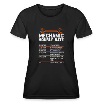 Mécanicien Taux horaire Mécanicien drôle - T-shirt sport Femme - noir - Devant - AI Model Female 172 light (172cm)