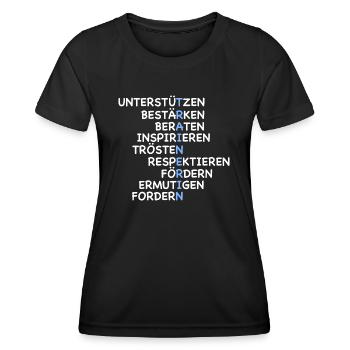 Beste Trainerin - unterstützt und inspiriert - Frauen Funktions-T-Shirt - Schwarz - Vorne - AI Model Female 172 light (172cm)