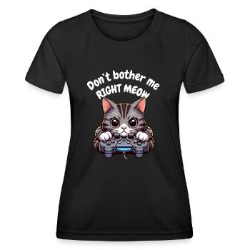Video Game Katze Controller Gamer Zocken PC Lustig - Frauen Funktions-T-Shirt - Schwarz - Vorne - AI Model Female 172 light (172cm)