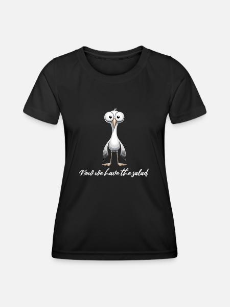 Möwe Lustiger Spruch Norddeutsch Hamburg Nordsee - Frauen Funktions-T-Shirt - Schwarz