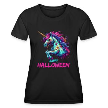 Halloween Unicorn Zombie Creepy Midnight - Women's Functional T-Shirt - black - Front - AI Model Female 172 light (172cm)