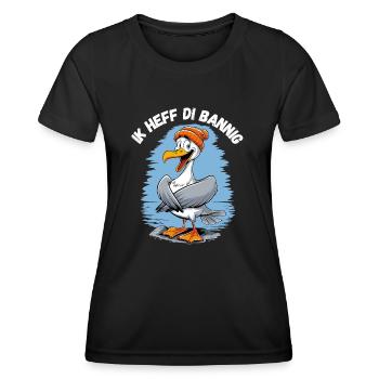 Hamburg Seagull I Love You Low German North Sea - Women's Functional T-Shirt - black - Front - AI Model Female 172 light (172cm)