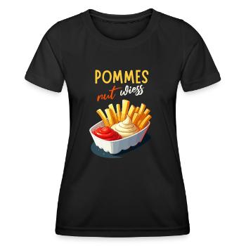 fries rut wiess snack bar cologne kölsch party funny - Women's Functional T-Shirt - black - Front - AI Model Female 172 light (172cm)