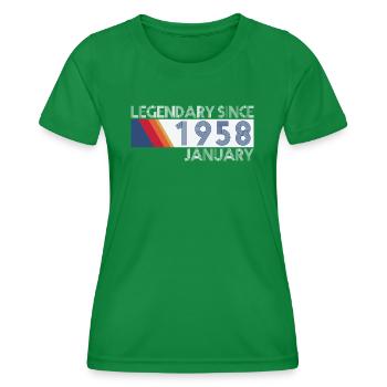 Retro SiFi Legendary since January 1958 - Geburtst - Frauen Funktions-T-Shirt - Kelly Green - Vorne - AI Model Female 172 dark (172cm)