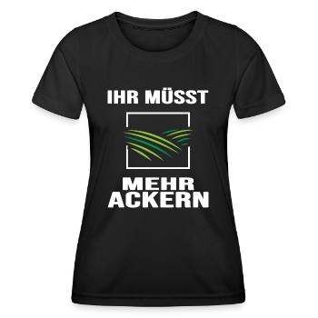 Traktor Traktorfahrer "Ackern" Schlepper Bauernhof - Frauen Funktions-T-Shirt - Schwarz - Vorne - AI Model Female 172 light (172cm)