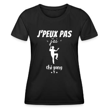 J peux pas j ai chi gong - T-shirt sport Femme - noir - Devant - AI Model Female 172 light (172cm)