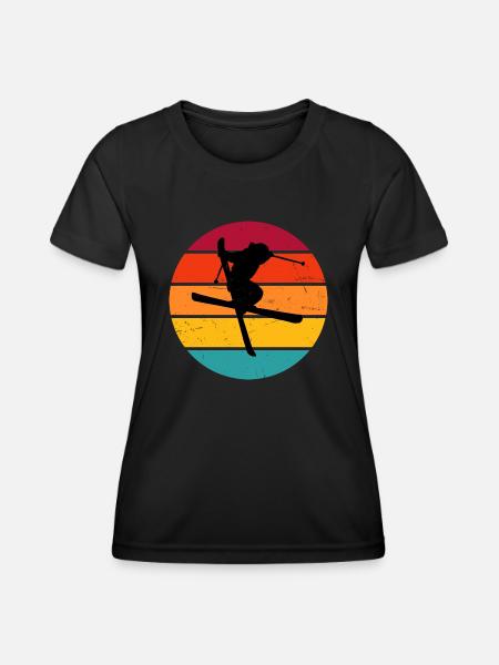 Slopestyle Freestyle Ski Herren Ski Freestyle - Frauen Funktions-T-Shirt - Schwarz