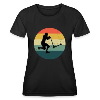 Scooter Tretroller Stunt Roller Stunt Scooter - Frauen Funktions-T-Shirt - Schwarz - Vorne - AI Model Female 172 light (172cm)