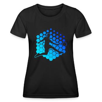 Fussballspieler Fussballer Fussballspielen - Frauen Funktions-T-Shirt - Schwarz - Vorne - AI Model Female 172 light (172cm)