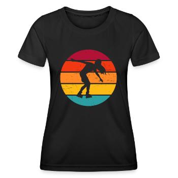 Roller Skate Men Roller Skating Roller Skating - Women's Functional T-Shirt - black - Front - AI Model Female 172 light (172cm)