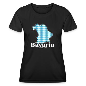 Bavière, Allemagne, Contour Drapeau - T-shirt sport Femme - noir - Devant - AI Model Female 172 light (172cm)