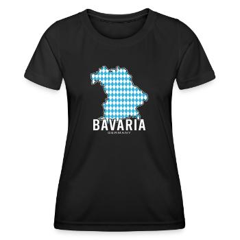 Bavière, Allemagne, Contour Flag1 - T-shirt sport Femme - noir - Devant - AI Model Female 172 light (172cm)