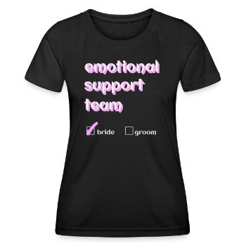 emotional support team for dark backgrounds - Women's Functional T-Shirt - black - Front - AI Model Female 172 light (172cm)