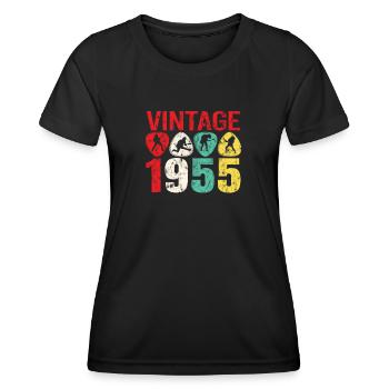 1955 Geburtstag Rock n Roll Vintage - Frauen Funktions-T-Shirt - Schwarz - Vorne - AI Model Female 172 light (172cm)