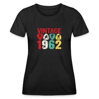 1962 Geburtstag Rock n Roll Vintage - Frauen Funktions-T-Shirt - Schwarz - Vorne - AI Model Female 172 light (172cm)