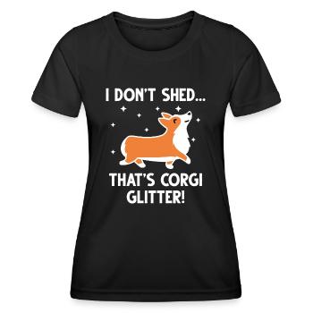 Corgi Glitter - Women's Functional T-Shirt - black - Front - AI Model Female 172 light (172cm)