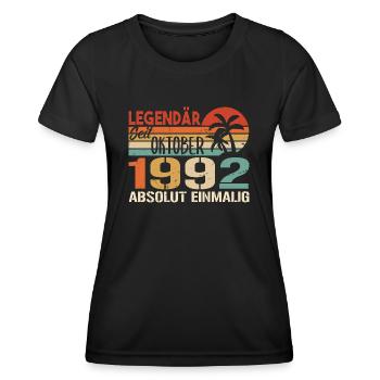 Legenden werden im Oktober 1992 geboren - 1992 - Frauen Funktions-T-Shirt - Schwarz - Vorne - AI Model Female 172 light (172cm)