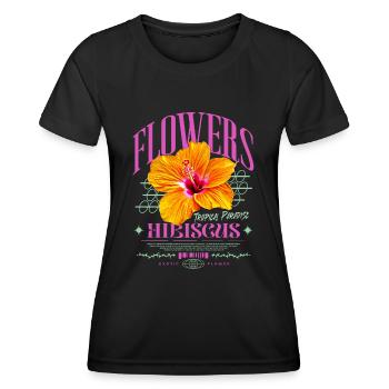 Hibiscus Flower Hibiscus Flower - Women's Functional T-Shirt - black - Front - AI Model Female 172 light (172cm)