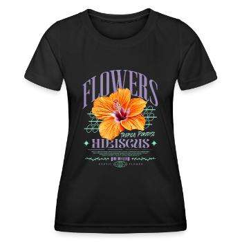 Hibiscus Flower Hibiscus Flower - Women's Functional T-Shirt - black - Front - AI Model Female 172 light (172cm)
