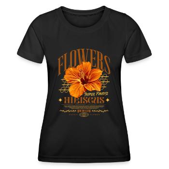 Hibiskusblüte Hibiskus Blume - Frauen Funktions-T-Shirt - Schwarz - Vorne - AI Model Female 172 light (172cm)