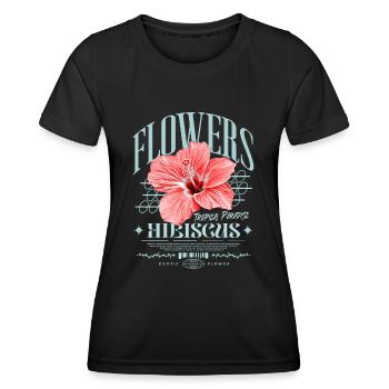 Hibiscus Flower Hibiscus Flower - Women's Functional T-Shirt - black - Front - AI Model Female 172 light (172cm)