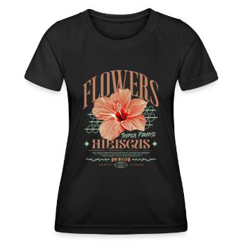 Hibiscus Flower Hibiscus Flower - Women's Functional T-Shirt - black - Front - AI Model Female 172 light (172cm)