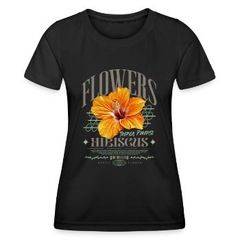 Hibiscus Flower Hibiscus Flower - Women's Functional T-Shirt - black - Front - AI Model Female 172 light (172cm)
