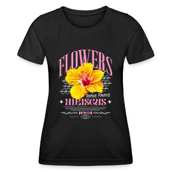 Hibiscus Flower Hibiscus Flower - Women's Functional T-Shirt - black - Front - AI Model Female 172 light (172cm)