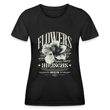 Fleur d’hibiscus Fleur d’hibiscus - T-shirt sport Femme - noir - Devant - AI Model Female 172 light (172cm)