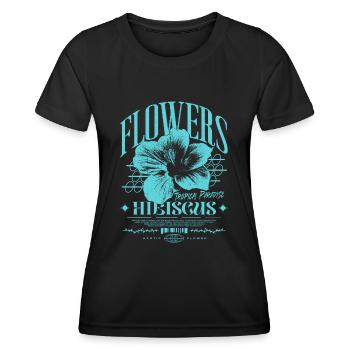 Fleur d’hibiscus Fleur d’hibiscus - T-shirt sport Femme - noir - Devant - AI Model Female 172 light (172cm)