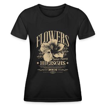 Fleur d’hibiscus Fleur d’hibiscus - T-shirt sport Femme - noir - Devant - AI Model Female 172 light (172cm)