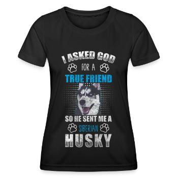 Chien de race husky chien de race - T-shirt sport Femme - noir - Devant - AI Model Female 172 light (172cm)